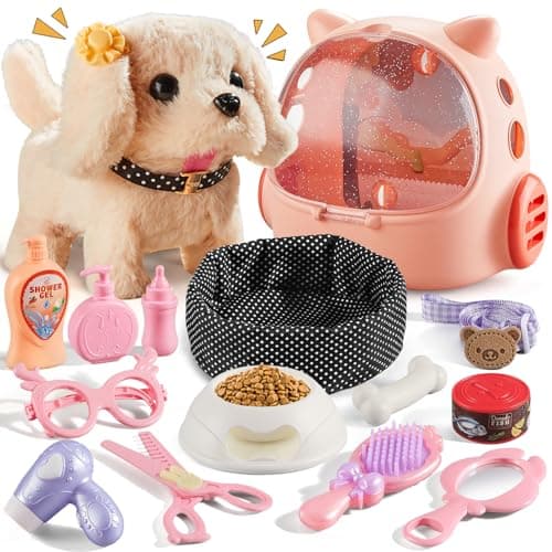Vanvimen 16 Pcs Robot Dog Toys for Girls Toys for 3 4 5 6 7 8 Year Old Girls Kids Boys Realistic Robot Puppy Toy for 57 68 Ideas Birthday Gifts for Girl 3 4 5 6 Year Old