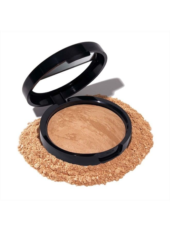 Award-Winning Baked Balance-n-Brighten Color Correcting Powder Foundation - Golden Medium - Buildable Light to Medium Coverage - Demi-Matte Natural Finish