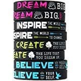 Inkstone Dream Believe Inspire Create Silicone Wristbands Inspirational Message Rubber Bracelets