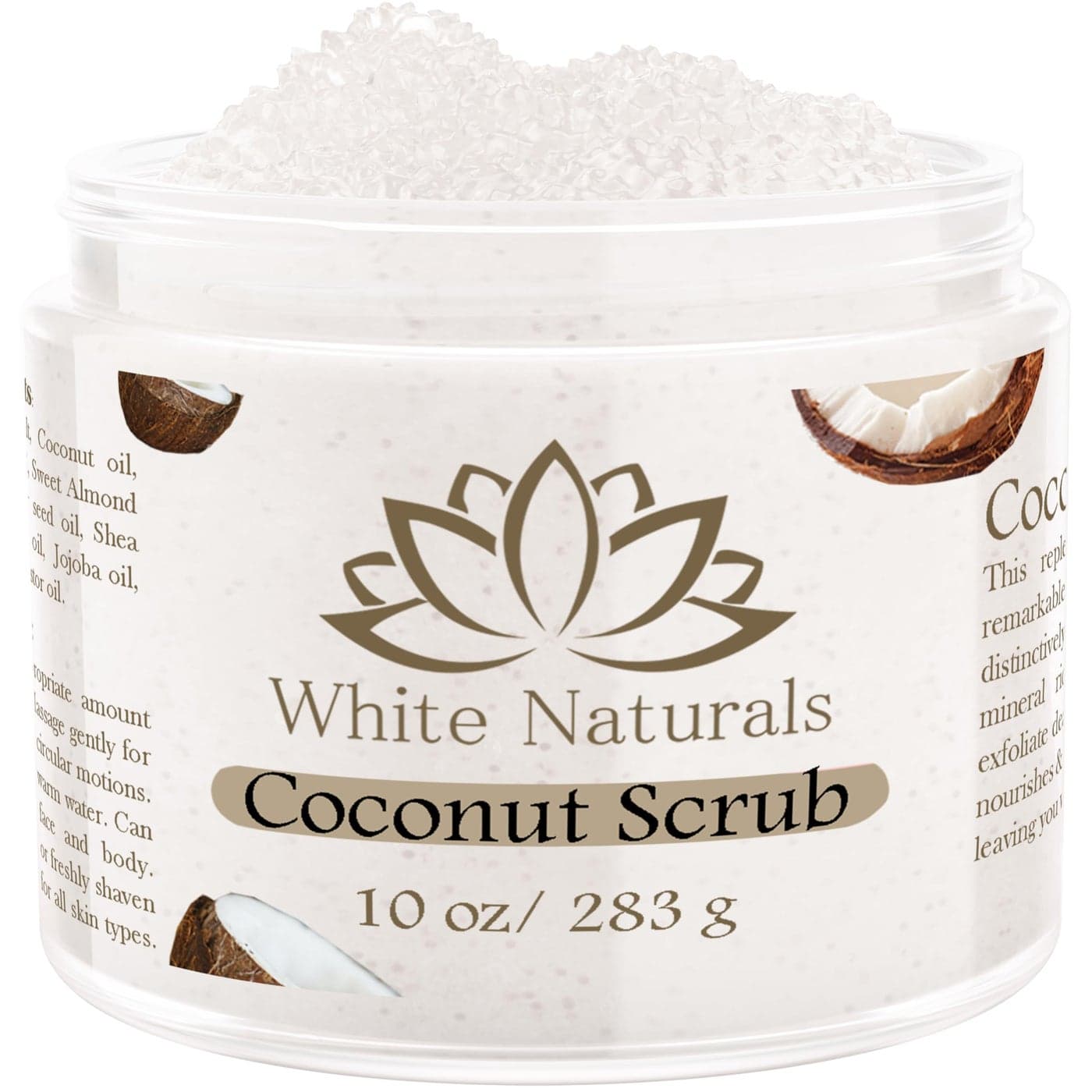 Organic Coconut Oil Scrub Exfoliating Salt Body Scrub Deep Cleansing for Soft Skin Remove Dead Skin Cells Great for Toning Skin Acne Stretch Marks Cellulite Bump Eraser Natural Skincare Exfoliant
