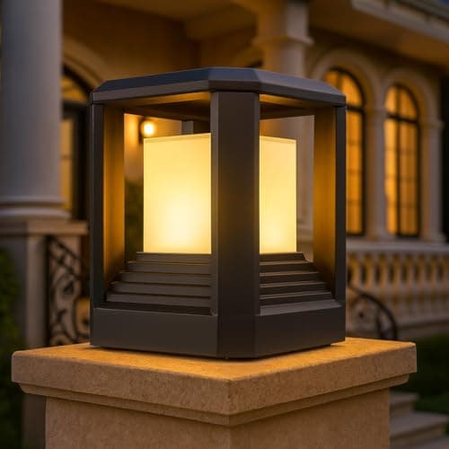 GIGAWATTS Classic Outdoor Gate Light – 101% Rust & Waterproof Die-Casting Aluminum Exterior Piller Lamp Base Mount for Garden, Boundary Walls & Home Entrances (B22 Holder, Bulb Not Included, Grey)