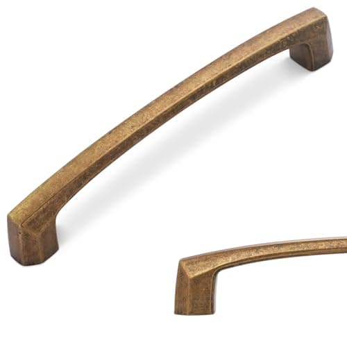 BUKOBYHE 10 Pack 614 Inch160mm Kitchen Cabinet Handles Antique Brass Cabinet Pulls Vintage Drawer Pulls Aged Kitchen Hardware