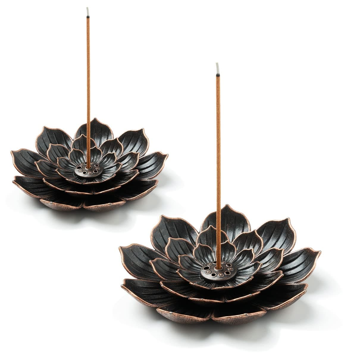 GARMOLY 2 Pack Incense Burner Incense Holder for Sticks Brass Lotus Incense Stick Holder