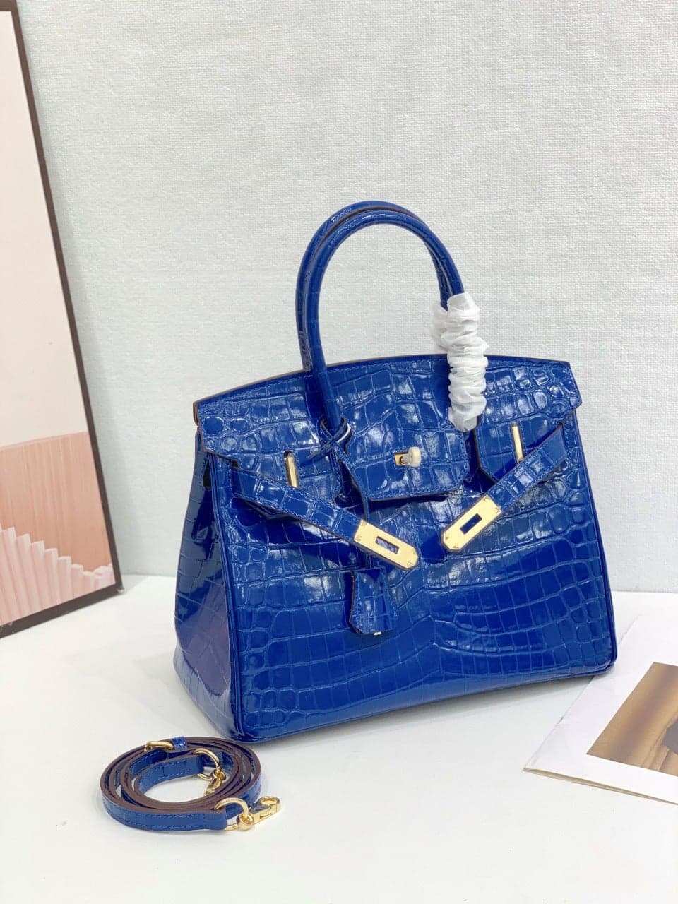 Women'S Bag Platinum Crocodile Pattern Cowhide Bag Shoulder Crossbody Portable Classic Casual Fashion