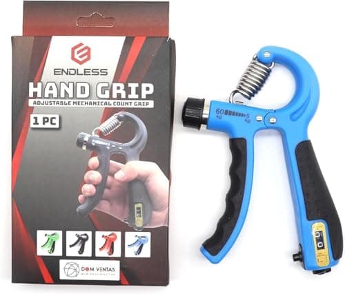 Endless EL1041 Adjustable Hand Grip Strengthener Level 5Kg to 60Kg Resistance with Counter Equipment to Use in Home and Gym For Forearm Finger Power Gripper Exercises Color Assorted