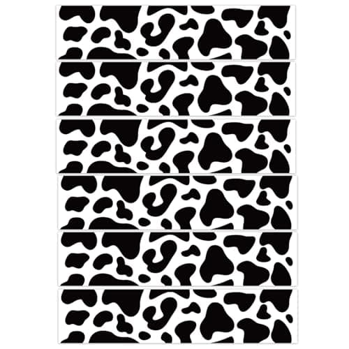 6pcs Cow Print Edible Cake Borders 28x62cm1102x244 Inch Cute Edible Wrap Strips PreCut Glutinous Rice Paper Birthday Cake Decorations Cow Theme Birthday Party Decor Supplies