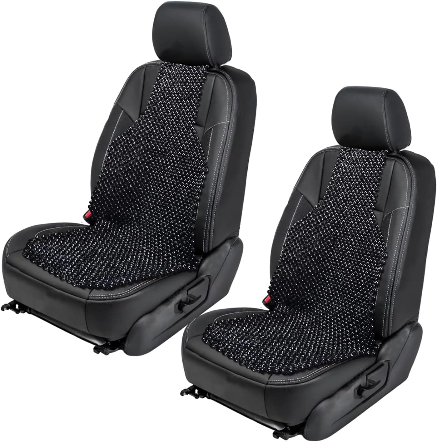 ZONETECH Set of 2 Wooden Beaded Car Seat Cushions