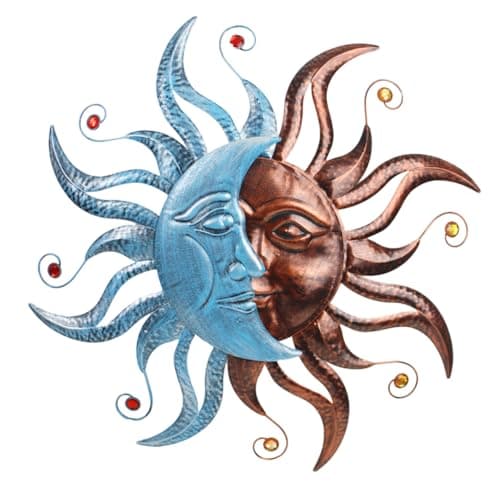VEWOGARDEN Metal Sun and Moon Wall Decor 28 Large Outdoor Wall Art for Living Room Bedroom Kitchen Farmhouse Patio Decorations
