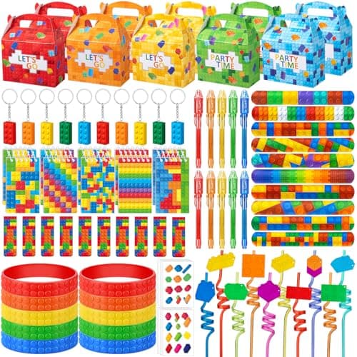 DMIGHT 90PCS Building Block Birthday Party Favors Supplies Birthday decorations Goodie Bag Stuffer Kids Boys Toy Gifts Christmas Carnival Classroom Prize