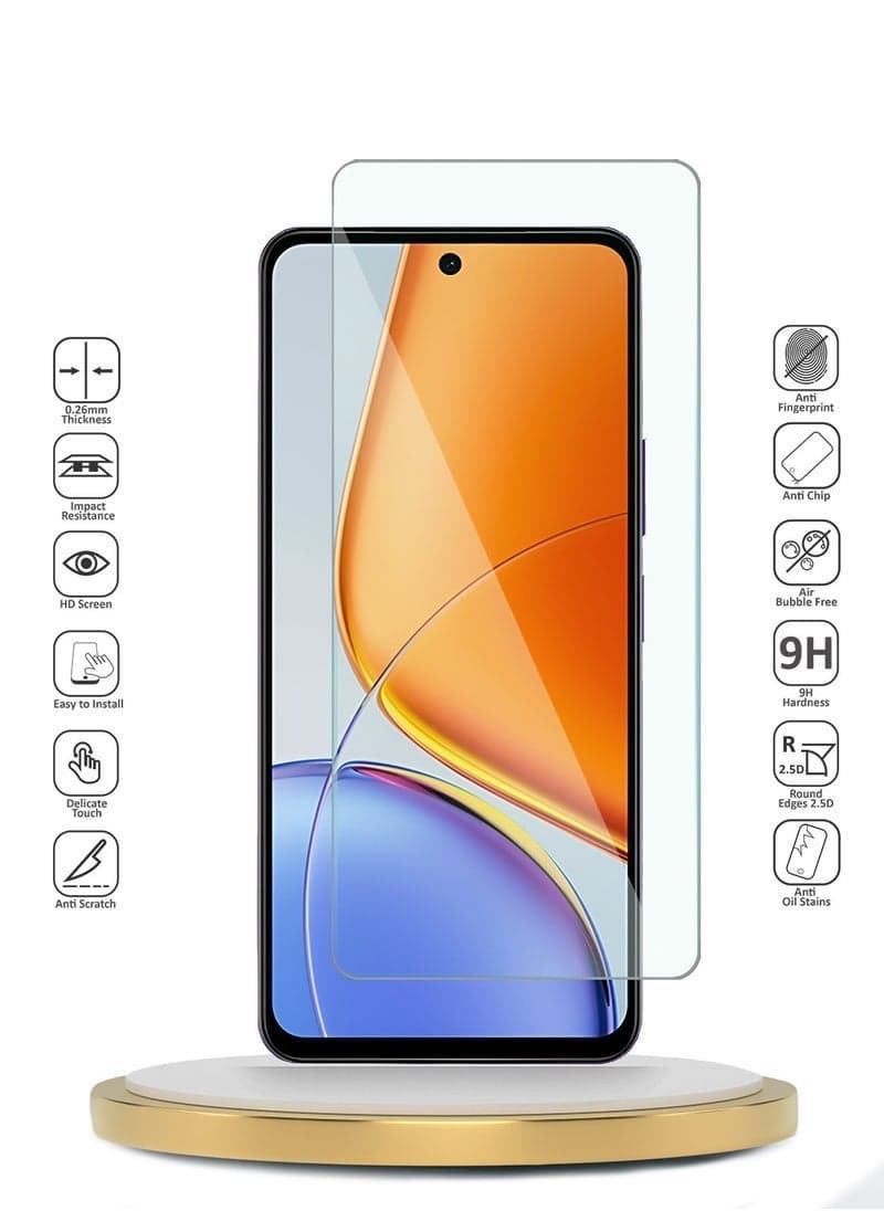 Vivo Y39 5G 2025 WTech Premium Series Curved Edges 9H 2.5D Tempered Glass Screen Protector – Ultra-Clear, Scratch-Resistant, Full Coverage, 9H Hardness, Easy Installation, Anti-Fingerprint, Bubble-Free – Clear