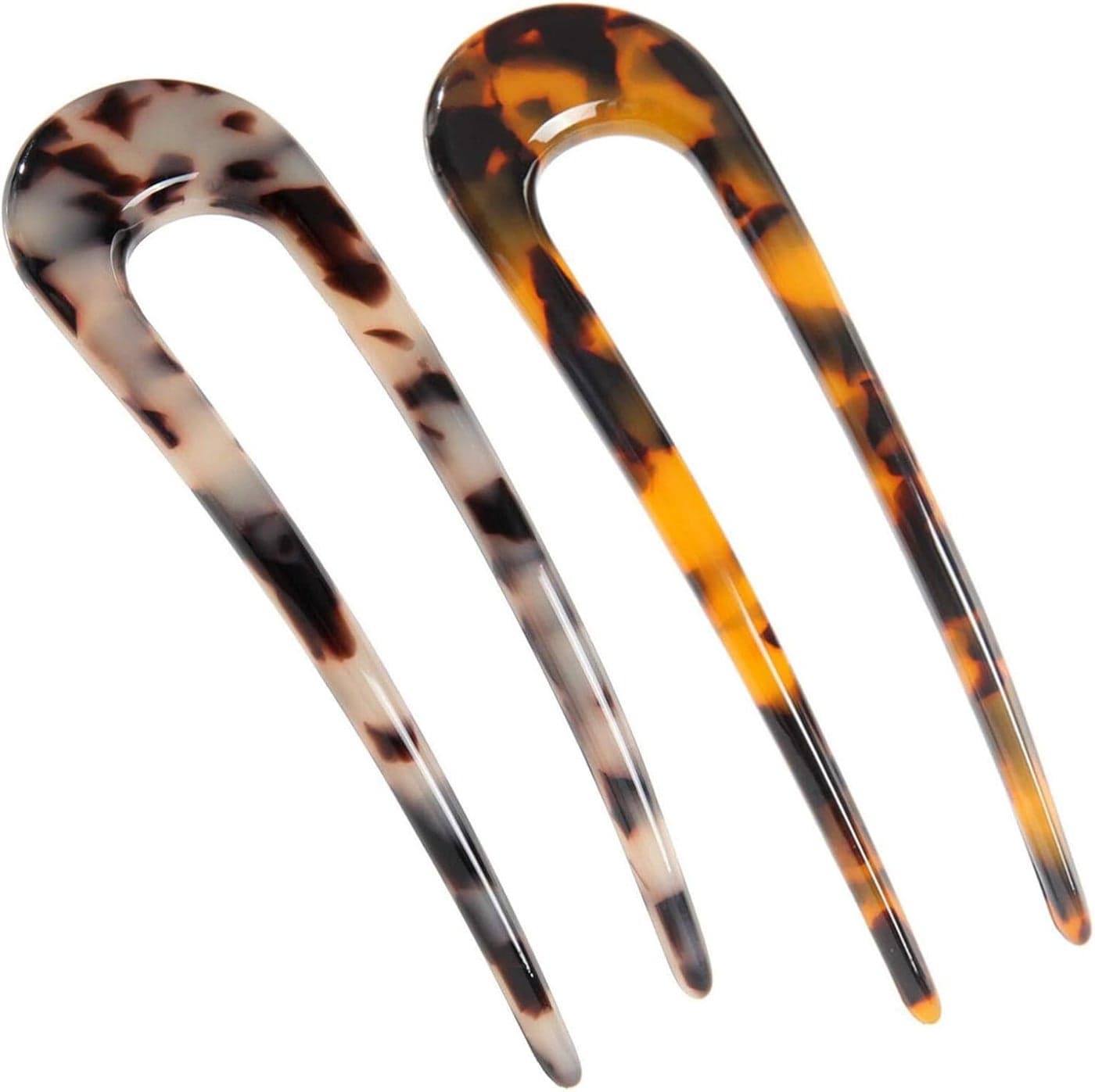 2 Pack Hair Fork French Pins For French Twist U Shaped Hair Pin Fork Sticks 2 Prong Updo Chignon Pin for women