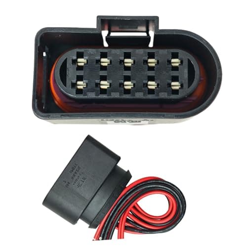 Headlight Wiring Harness 10Pin Connector Pigtail Replace 1J0973735 Compatible with VW Beetle Jetta Passat Golf Tiguan Touareg GTI CC Eos Audi A3 A4 A5 A6 A7 A8 Q3 Q5 Q7 TT RS3 RS5 RS7