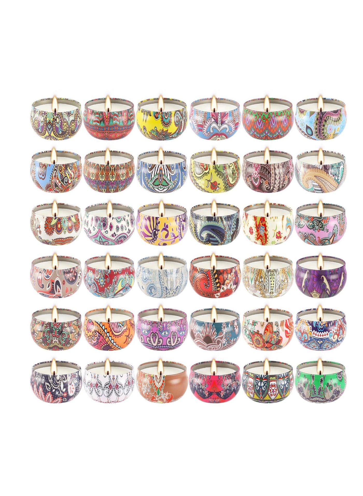 Scented Candles Gifts Set 36 Pack Soy Wax Travel Tin Jar Candles for Home 2.5 OZ Scented Candles for Mom for Christmas, Birthday, Thanksgiving, Mother's Day