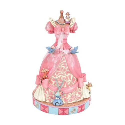 Enesco Disney Traditions Collection by Jim Shore Cinderella Pink Dress Musical Figurine Stone Resin Hand Painted Collectible Disney Figurines Cinderellas Dress with Music Home Decor Statue 84 Inch