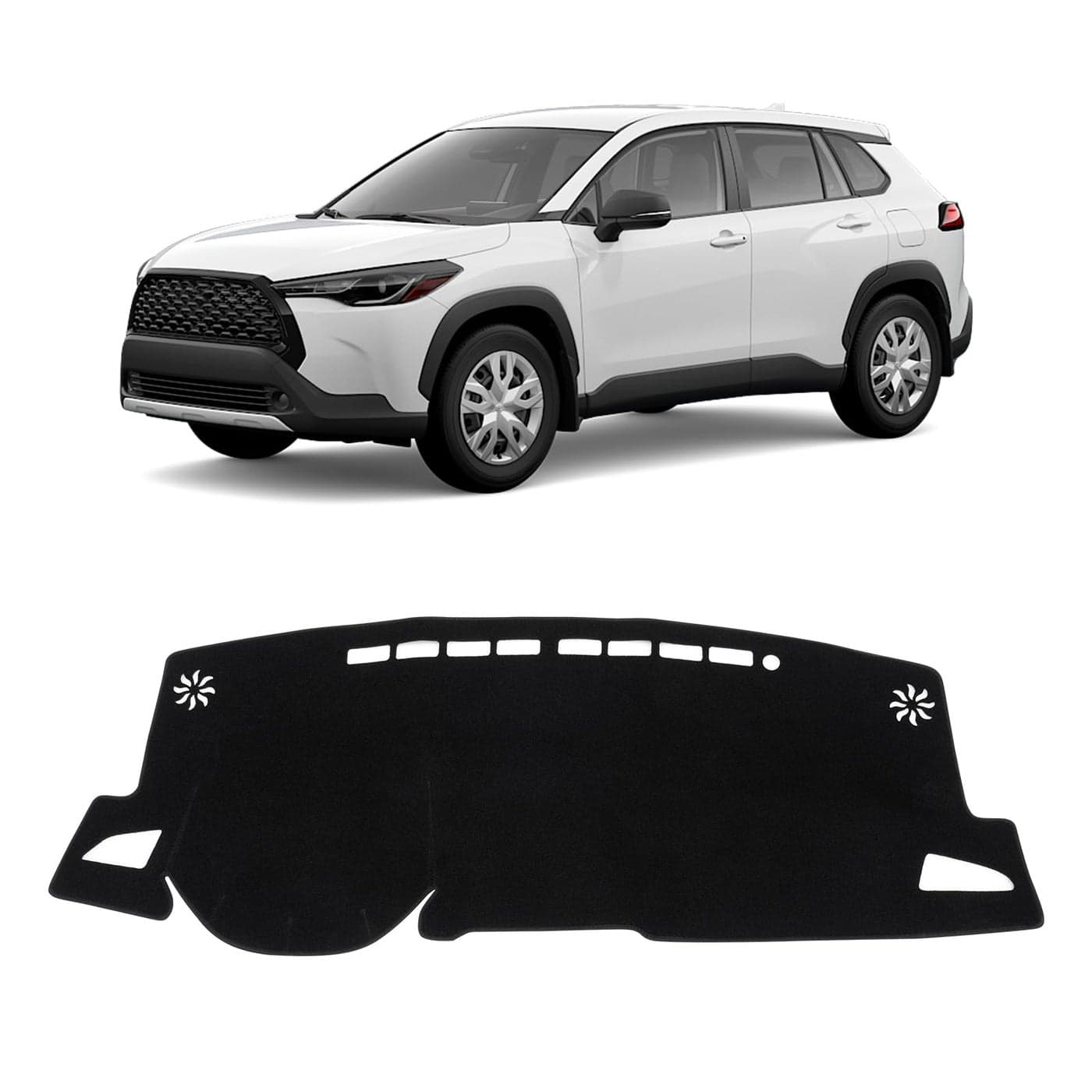KUST Car Dash Cover for Toyota Corolla Cross 2022 2023 2024 2025 2026 NOT fit Toyota Corolla Polyester Dashboard Cover NonSlip Interior Accessories for Corolla Cross No Glare Black