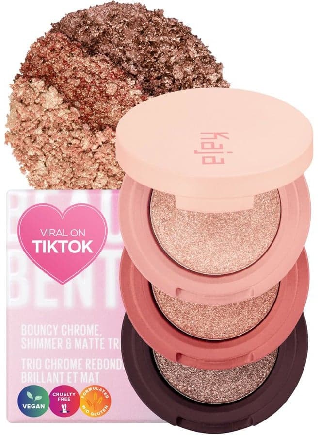 Beauty Bento Collection - Bouncy Eyeshadow Trio | Peach Orange Tones, Travel Size, 02 Orange Blossom, 2019 Allure Best of Beauty Award, 0.03 Oz