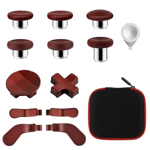 Accessories for Xbox One Elite Series 2 Controller(Model 1797), Metal Thumbsticks Paddles Joysticks Replacement Parts Kits Compatible with Xbox Elite Wireless Controller Series 2 Core(Dark Red)