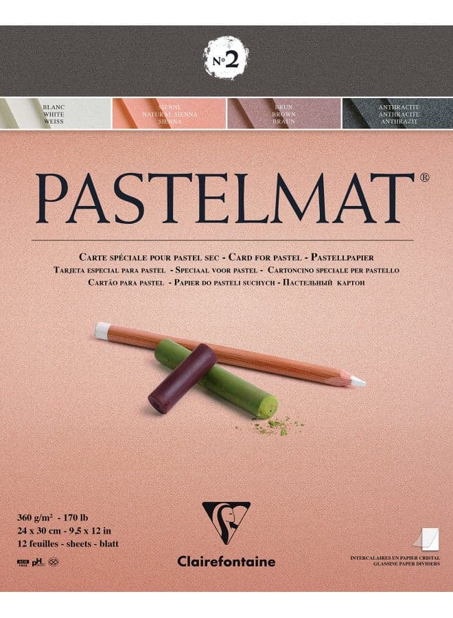Clairefontaine 96007C Pastelmat, glued, 24x30cm, 24 x 30 cm, Assorted Colours