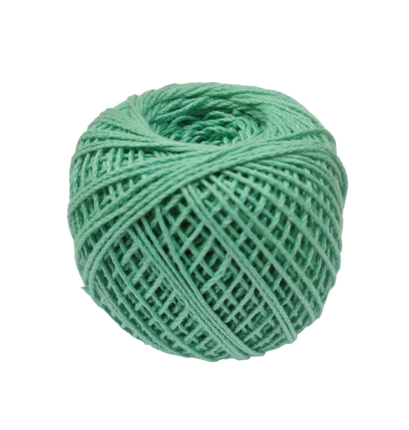 Prapti Handicrafts 3ply Sea Green Mercerised Premium Cotton Crochet Knitting Thread Yarn for Craft Fast Color Pack of 2 Ball (50gm x 2)