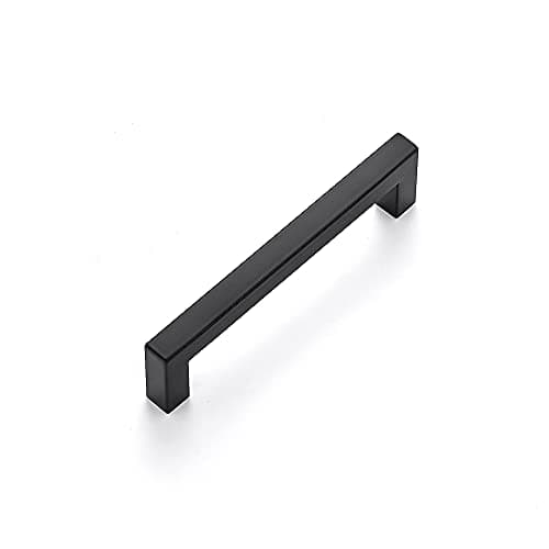 Ravinte 1 Pack 5 Inch Kitchen Square Cabinet Handles Matte Black Drawer Pulls for Cupboard Hardware