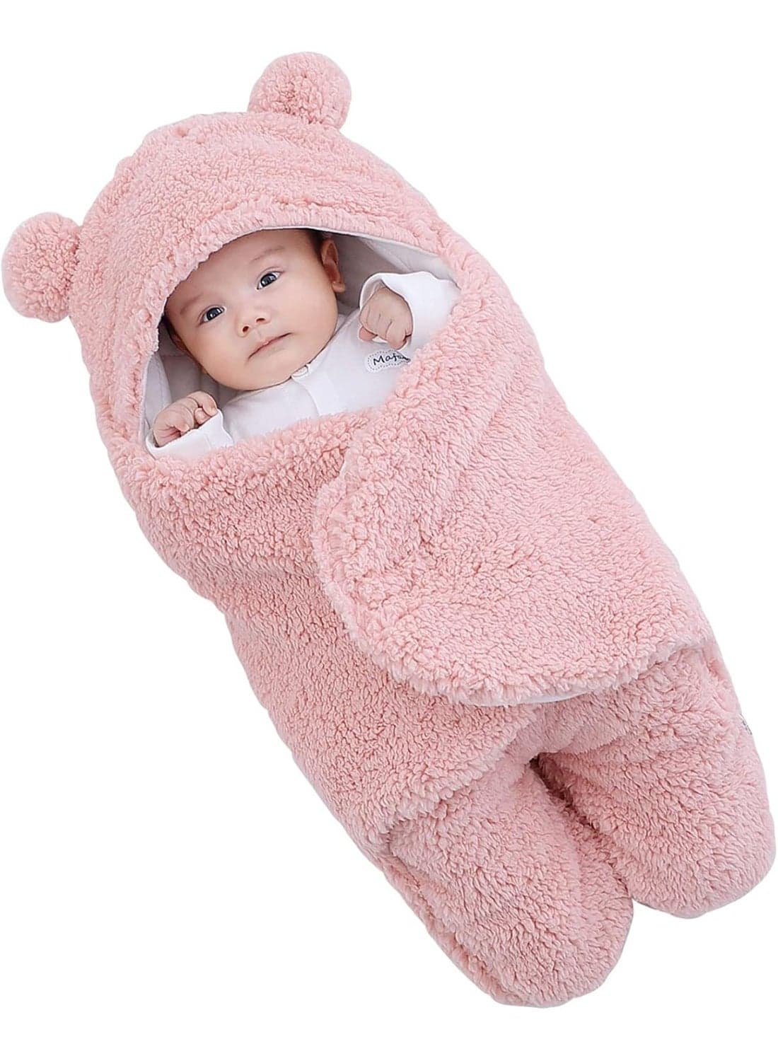 Cozy Infant Swaddle Sleeping Bag with Cute Bear Ear Hood, Ultra Soft Warm Blanket for Newborn Babies, Lightweight Breathable Fabric for All-Day Comfort, Ideal for Travel, Stroller, and Peaceful Sleep Time