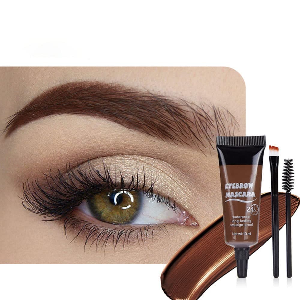 Tinted Thickening Eyebrow Mascara with Two Eyebrow BrushesBrow Fast SculptWaterproofTransferproofEyebrow Tinting Kit Cruelty Free Light Medium Brown 2 Pack 02 Reddish Brown
