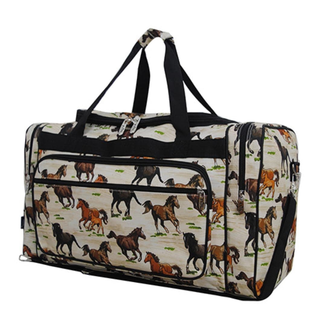NGIL Canvas 23 inch Duffle Bag Stallion Wild HorseBlack