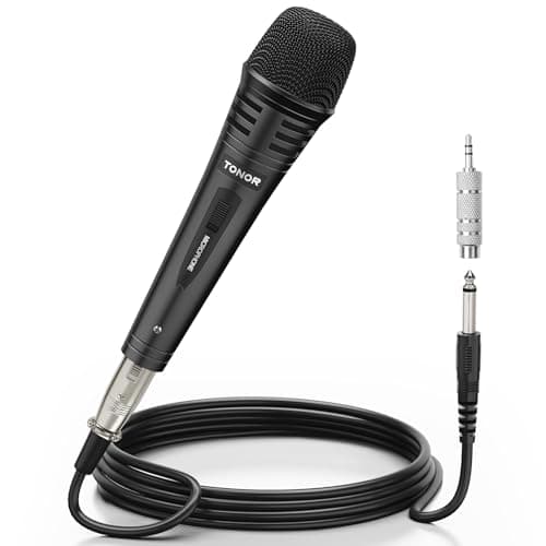 TONOR Dynamic Karaoke Microphone for Singing with 4.5m XLR Cable, Metal Handheld Mic Compatible with Karaoke Machine/Speaker/Amp/Mixer for Karaoke Singing, Speech, Wedding, Stage and Outdoor Activity
