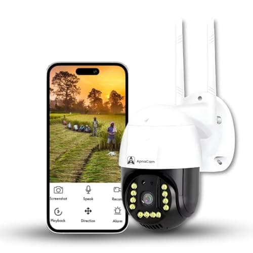ApnaCam CCTV Camera PTZ 4 MP 4G Sim FHD Live Monitoring | 360° Rotation | Two-Way Audio | Full Color Night Mode | SD Card Recording| Motion Detection Security Camera