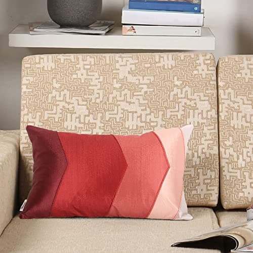 Home- The Best is for You 12x18 inch Cushion Cover Red | Printed and Embroidered, Pack of 1