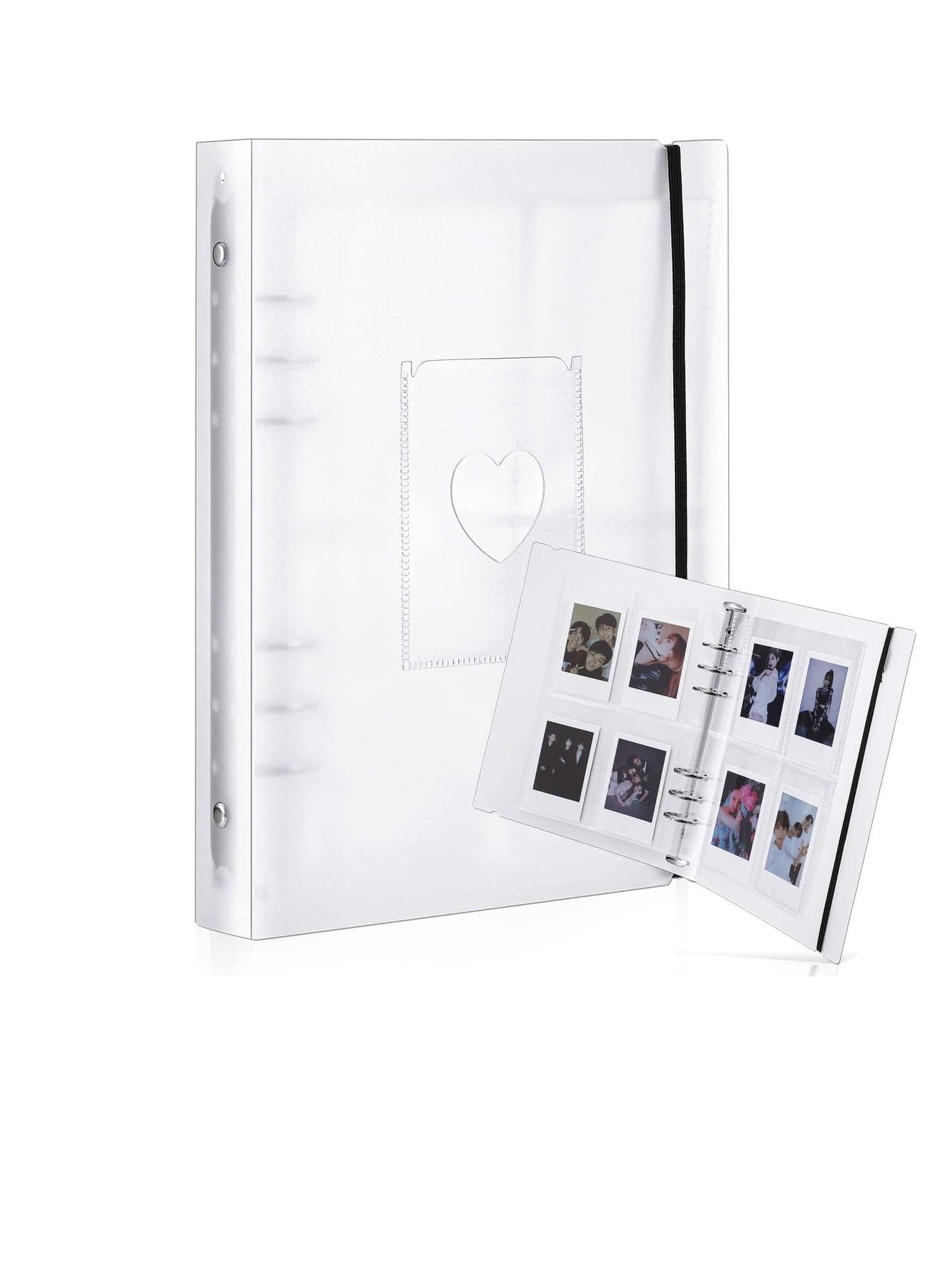 Mini Photo Album with 20 Pcs Inner 6 Ring Photocard Binder A5 Kpop Photocard Holder Book Photo Card Holders Photo Album Folder Clear Photocard Sleeves for Business Card, or Picture (4 Photo Style)