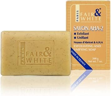 Fair White Original AHA Exfoliating Soap 200g 7oz Skin Brightening Soap Lactic Acid Bar Fade Dark Spots on Face Knees Body Armpits