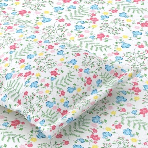 Jaipur Weaves Double Bed Cotton Bedsheet Queen Size 90x100, 100% Pure Cotton Bed Sheet with 2 Pillow Covers, 240 TC Soft Breathable Floral Design – (Rosy Meadow)