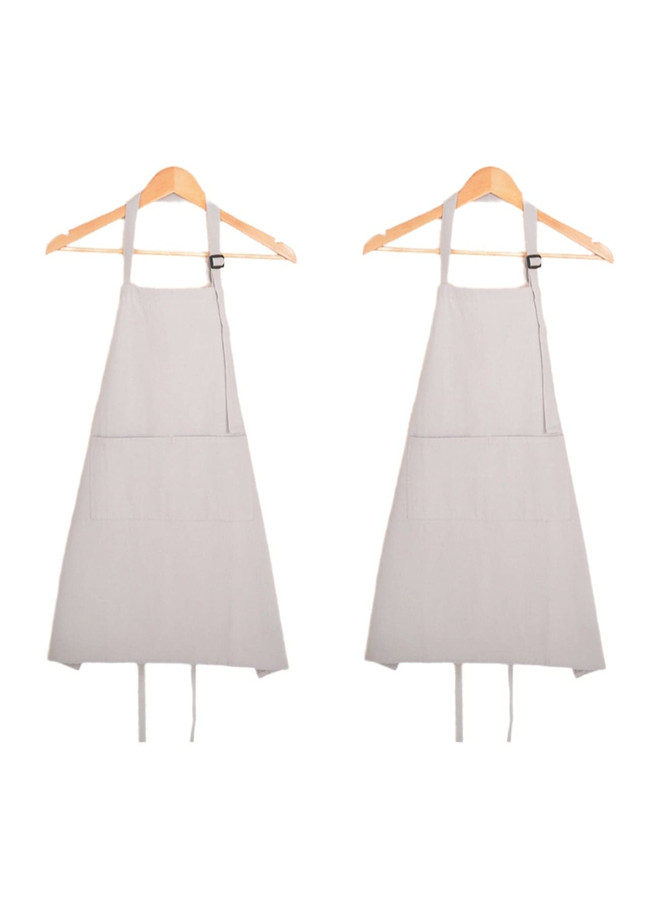 2-Piece Children's Apron - Light Grey Size S, Easy To Put On And Take Off, Unisex, Simple, Parent-Child Wear, Cute, Simple, Not Easy To Get Dusty