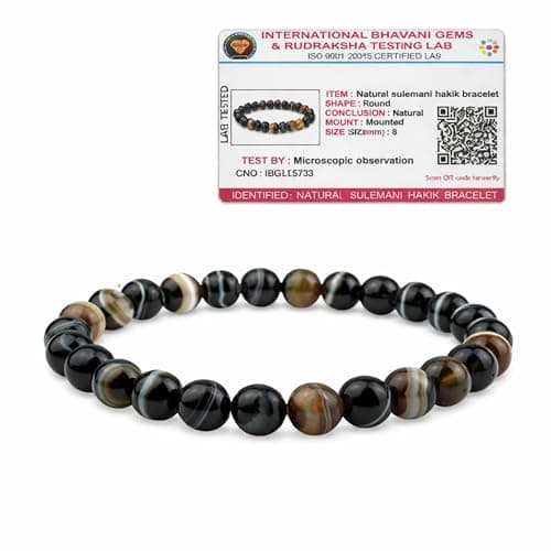 REMEDYWALA Charged Energized Certified Sulemani Hakik Stone Bracelet for Men and Women