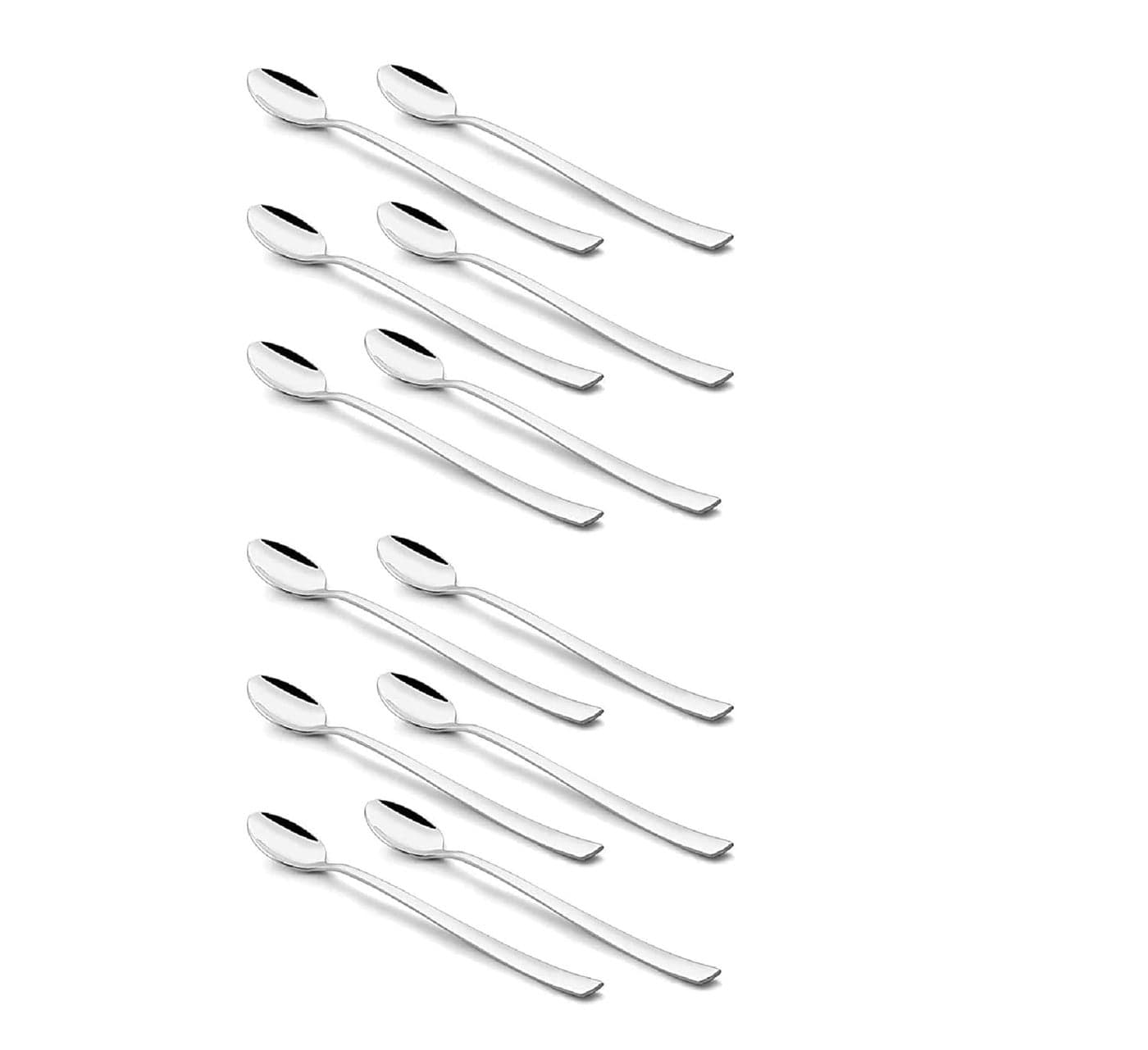 Dynore Stainless Steel 12 Pcs Soda SpoonsHorlicks SpoonMilkshake SpoonBar Spoon 8 inch Set of 12
