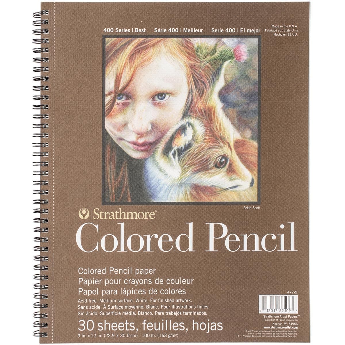 Strathmore Colored Pencil Spiral Paper Pad 9X1230 Sheets 62477900 White
