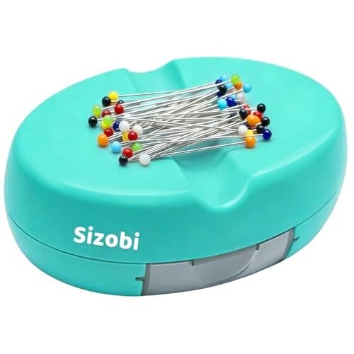 Magnetic Pin Holder with 100 Pcs Ball Head Straight Pins, Magnetic Pin Cushions for Sewing, Sewing Supplies, Needle Magnetic Quilting Pins Holder Organizer, Bobby Pin Holder, Paper Clip Holder