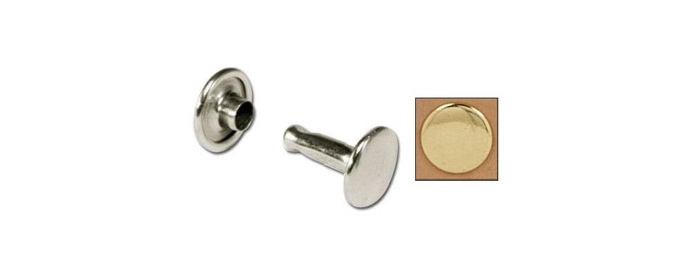 Tandy Leather Double Cap Rivets Small Brass Plate 100/pk 1371-11