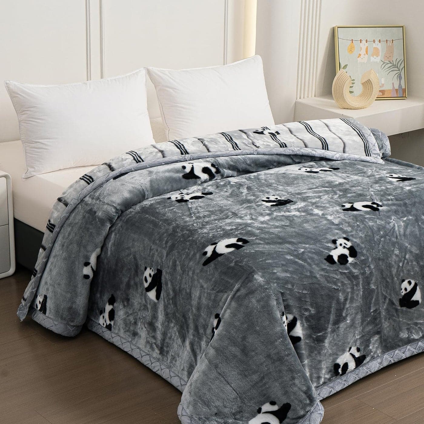 LGYKUMEG Queen Size Korean Mink Blanket Winter Fleece Plush Blanket 79X 912 Ply Reversible Silky Soft and Warm Raschel Bed Blankets 200x230cm4kg B