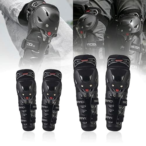 MIKANIX Motorcycle Breathable Knee-and-Elbow Guards Adjustable Anti-slip Protector Men/Women for Motorcycle Cycling Racing Knee Guard, Elbow Guard Free Size