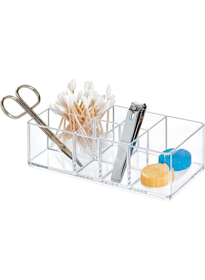 1547 Med+ Bathroom Vanity Divided Organizer, Medication And Bathroom Accessory Organization, 7.1" X 3.1" X 5.1", Clear