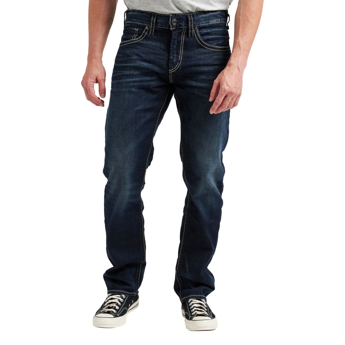 Silver Jeans Co Mens Eddie Athletic Fit Tapered Leg Jeans Rinse Wash 30W x 34L