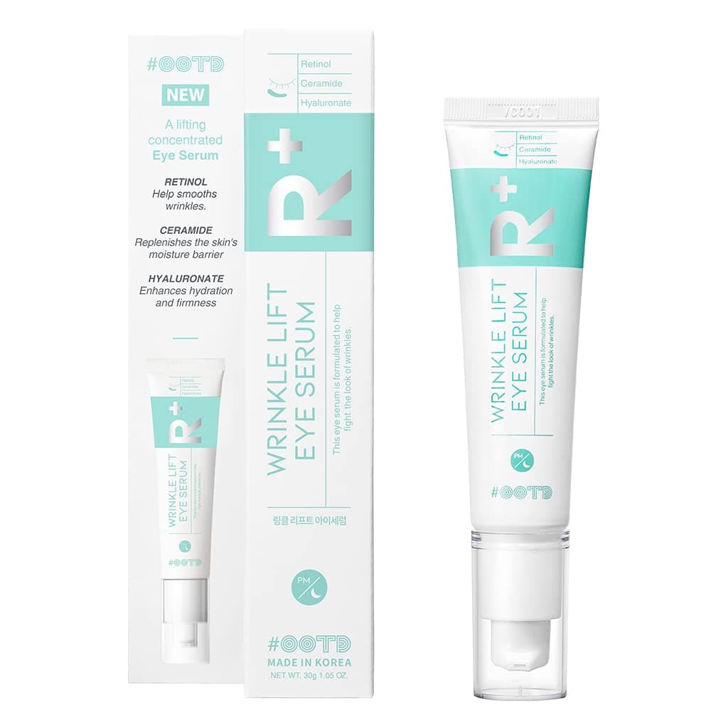 Retinol Eye Cream Serum For Wrinkle Lift Anti Aging Under Eye Bag Puffy Eyes and Dark Circles Treatment Ceramide Hyaluronate Korean Vegan Eye Facial Serum 30g