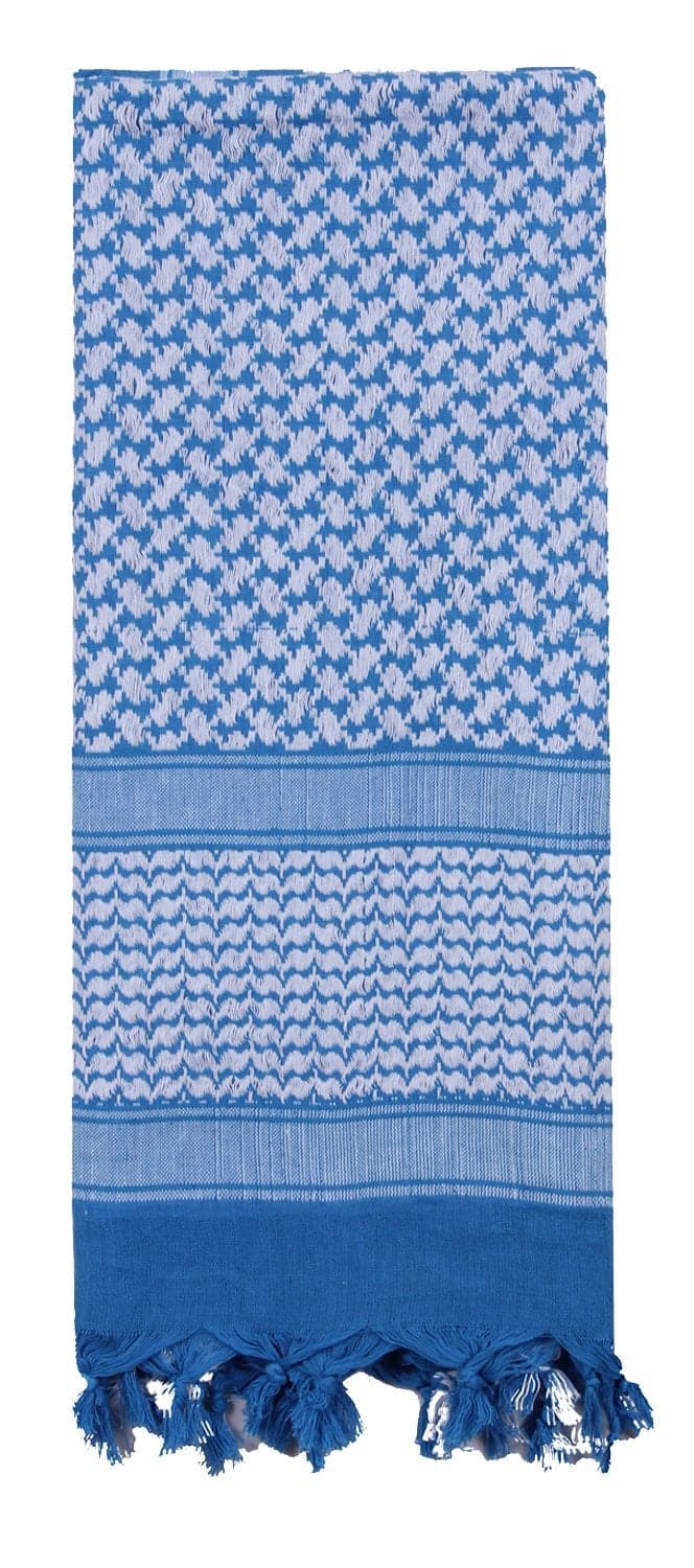 Rothco Shemagh Tactical Desert Keffiyeh Scarf – Versatile Head and Neck Wrap – Great for Camping, Hiking, and Other Outdoor Activities - Blue/White