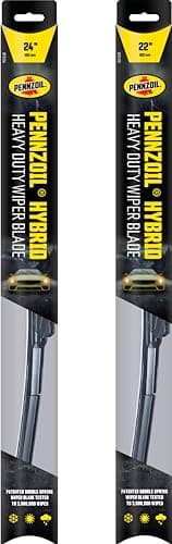 Pennzoil 872 Hybrid Heavy Duty Wiper Blades 24 Inch 22 Inch Windshield Wipers Pack of 2 Automotive Replaceable Wiper Blades Reinforced with a Double Spring Frame for the Toughest Weather