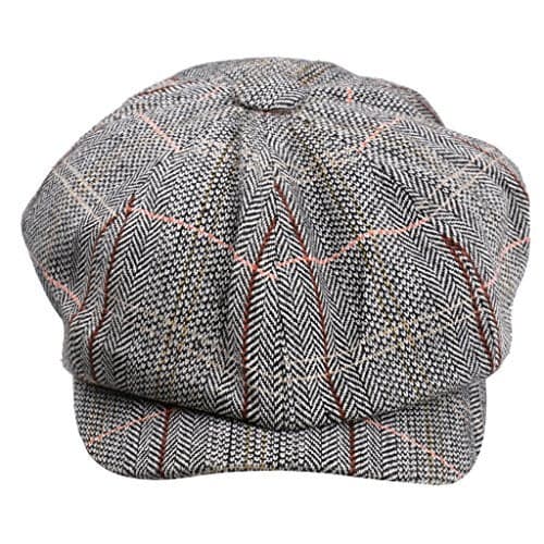 DAONPHARI Newsboy Golf Flat Gatsby Tweed Sun Hat Country Beret Baker Cap Grey