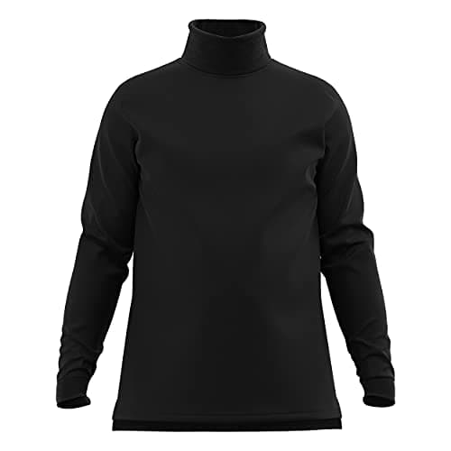 Maks Mens Casual Cotton Turtleneck Pullover Sweater Interlock Knit Combed Super-Soft Sweater Black