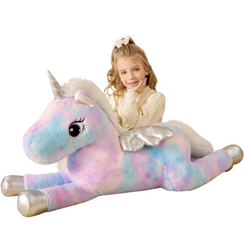 EARTHSOUND Giant Unicorn Stuffed Animal Plush ToyLarge Jumbo 43 Big Size Soft ToysCute Huge Plushy Fluffy Fat PlushieGifts for Kid