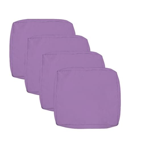 VAKADO Outdoor Patio Furniture Chair Cushion Replacement Covers Set of 4 Waterproof Purple Decorative Cushion Cases Decor for Bench Garden Porch Couch Tent 24X22X4